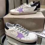 Super-Star with purple matte cowhide star and black glitter heel