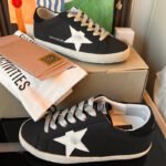 Super-Star with white matte cowhide star and black suede leather heel