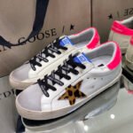 Super-Star with leopard print star and pink matte cowhide leather heel