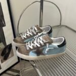 Super-Star with brown suede leather star and black matte cowhide leather heel