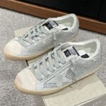 Super-Star with grey suede leather star and grey glitter heel