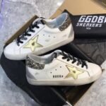 Super-Star with golden matte cowhide star and black gold color glitter heel