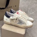 Super-Star with silvery matte cowhide star and black matte cowhide leather heel