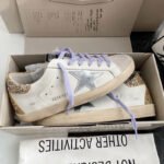 Super-Star with silvery matte cowhide star and golden glitter heel