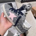 Super-Star with pink matte cowhide star and leopard print heel