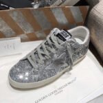 Super-Star with silvery matte cowhide star and silvery matte cowhide leather heel