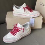 Ball-Star with white matte cowhide star and silvery matte cowhide leather heel