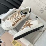 Ball-Star with brown suede leather star and black matte cowhide leather heel