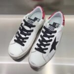 Super-Star with black glitter star and pink snake print leather heel