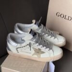 Super-Star with golden matte cowhide star and silvery matte cowhide leather heel