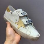 Super-Star with golden matte cowhide star and golden glitter heel