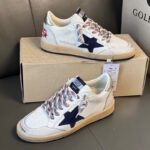 Ball-Star with black suede leather star and golden matte cowhide leather heel