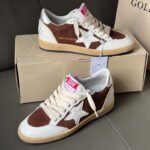 Ball-Star with white matte cowhide star and silvery matte cowhide leather heel