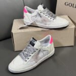 Ball-Star with grey suede leather star and pink matte cowhide leather heel