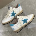 Ball-Star with blue suede leather star and blue suede leather heel