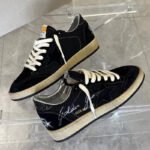 Ball-Star with black matte cowhide star and black glitter heel