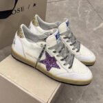 Ball-Star with purple glitter star and golden glitter heel