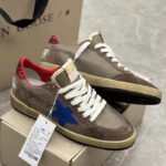 Ball-Star with blue matte cowhide star and red glitter heel