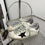 Super-Star with black glitter star and colorful matte cowhide leather heel