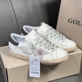 Super-Star with grey suede leather star and dark grey matte cowhide leather heel