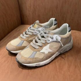 Dad-Star with white matte cowhide star and black matte cowhide leather heel