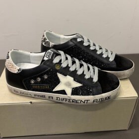 Super-Star with white matte cowhide star and snake print leather heel