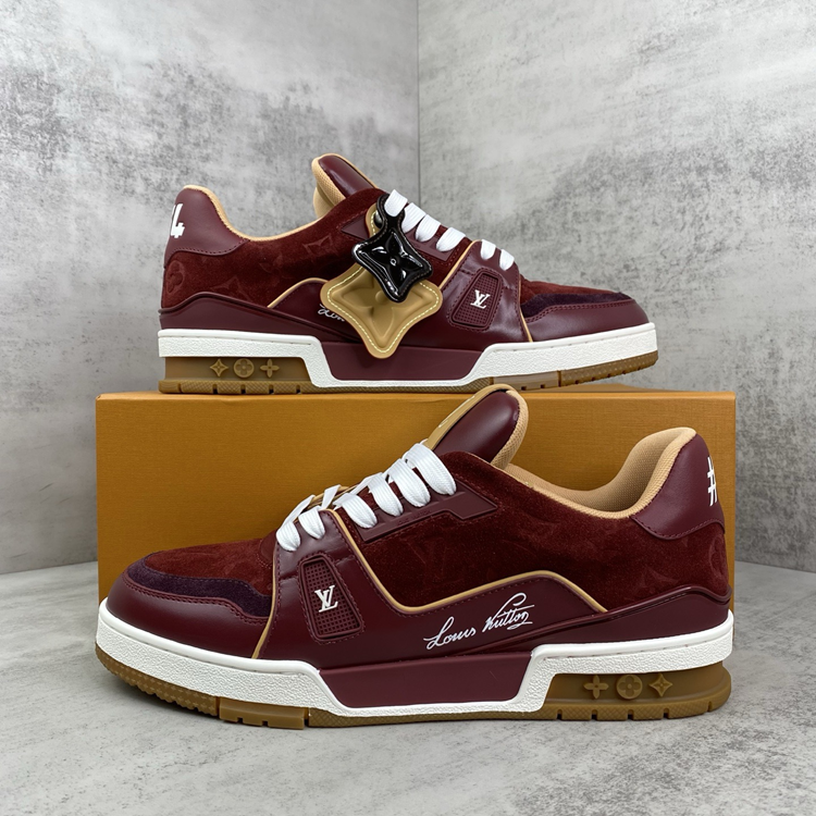 LV Trainer Red Sneakers